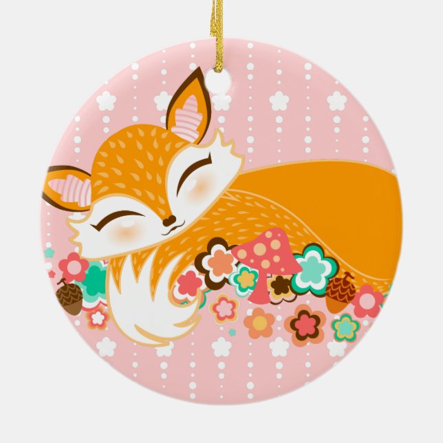 Lil Foxie Cub - Cute Custom Keepsake Ornament (Back)