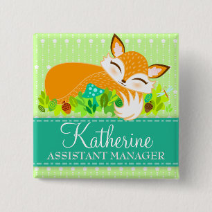 Lil Foxie Cub - Cute Custom Name Badge Button
