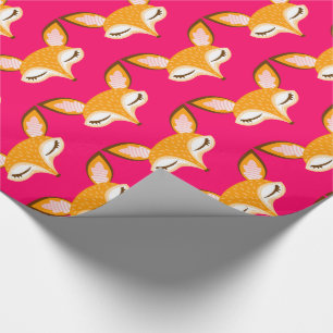 Lil Foxie - Cute Girly Fox Pattern Wrapping Paper