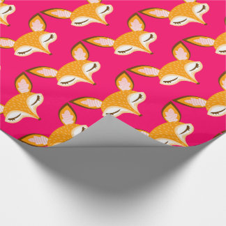 Lil Foxie - Cute Girly Fox Pattern Wrapping Paper