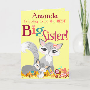 Lil Foxies Big Sister - Custom Greeting Card