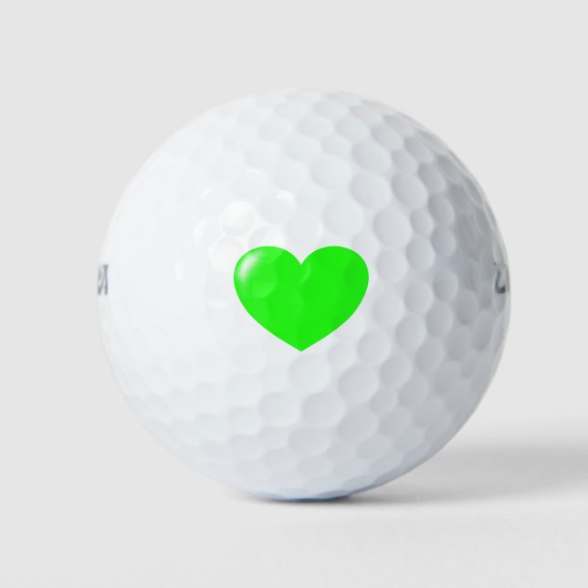 Lil Green Heart Golf Balls (Front)