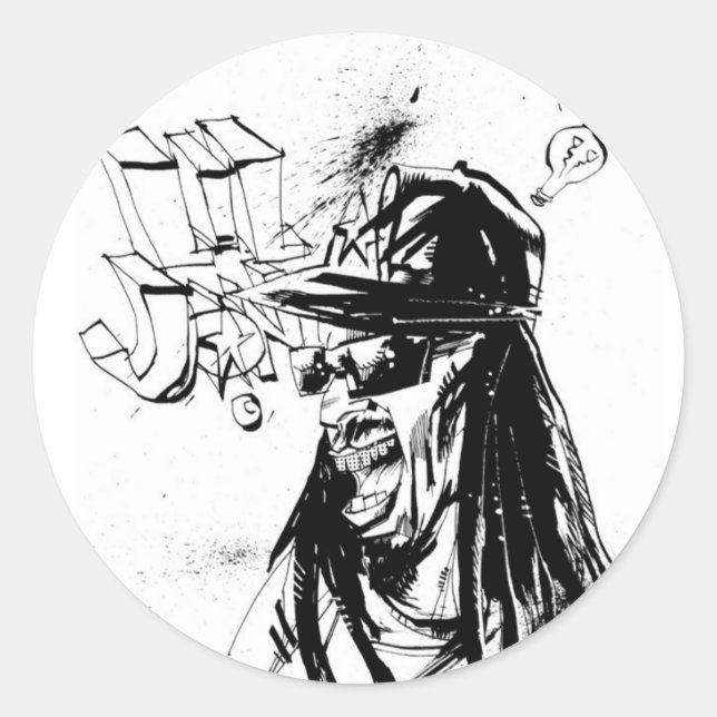 Lil Jon "Collaboration by Jim Mahfood and Lil Jon" Classic Round Sticker (Front)