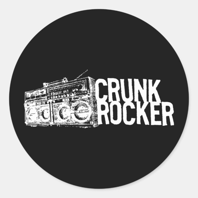 Lil Jon "Crunk Rocker Boombox White" Classic Round Sticker (Front)
