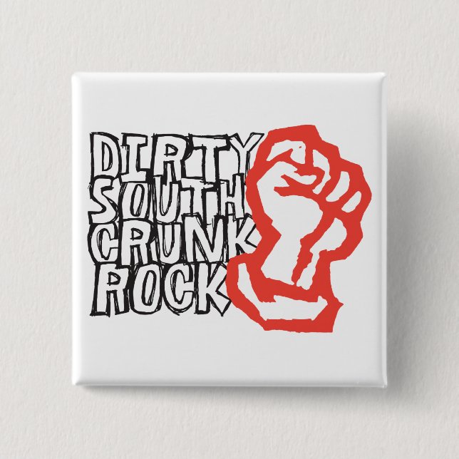 Lil Jon "Dirty South Fist" Red 15 Cm Square Badge (Front)