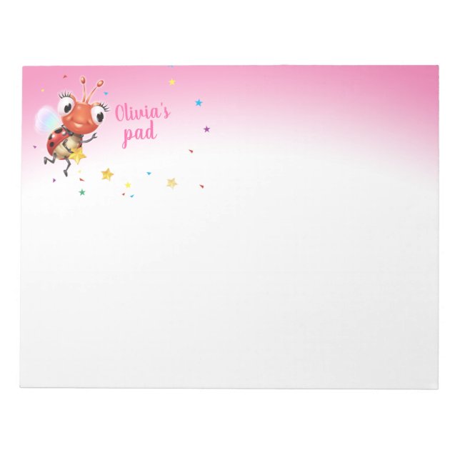 Lil Ladybug pink custom notepad (Front)