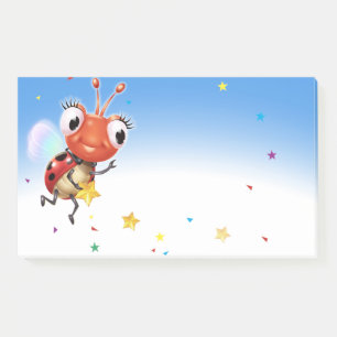 Lil Ladybug Post-it note block wide blue fade