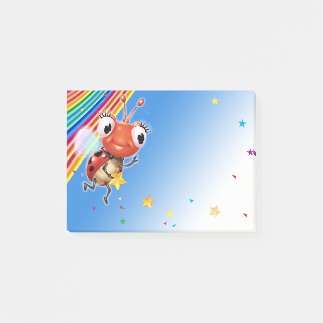 Lil Ladybug rainbow stars Post-it note block (Front)