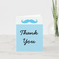 Lil LIttle Man Moustache Thank you card
