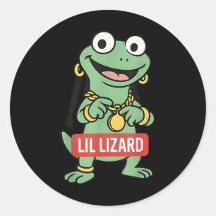 Lil Lizard Funny Lizard Trending Meme  Classic Round Sticker