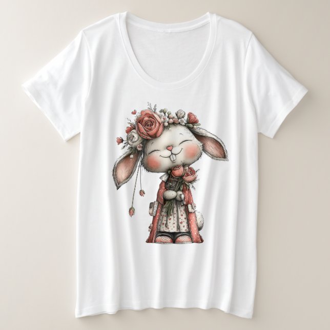 Lil Miss Bunny Plus Size T-Shirt (Design Front)