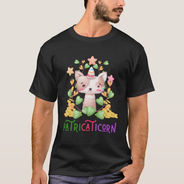 Lil Miss Irish Caticorn Green St Patricks Day Unic T-Shirt (Front)