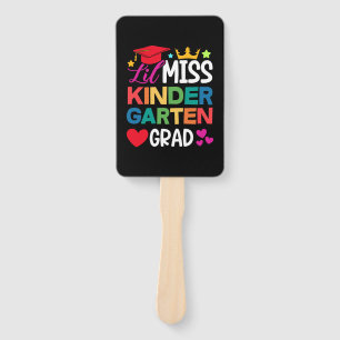 Lil Miss Kindergarten Grad Prek Graduation Hand Fan