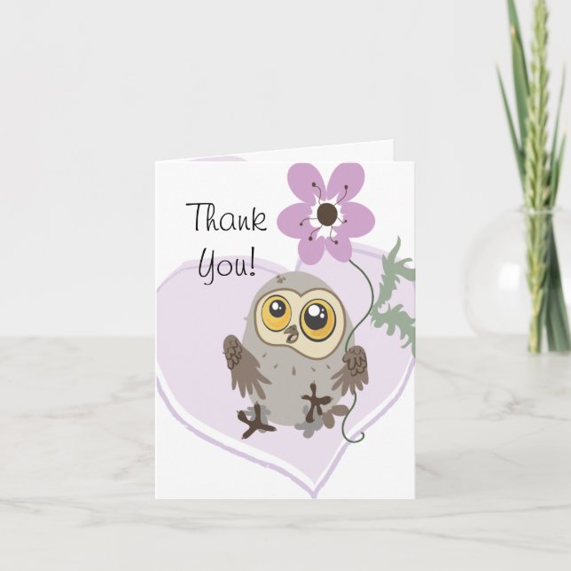 Lil Owl Thank You  note cards (Front)