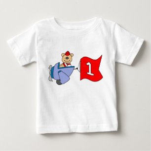 Lil Pilot Bear 1st Birthday Baby T-Shirt