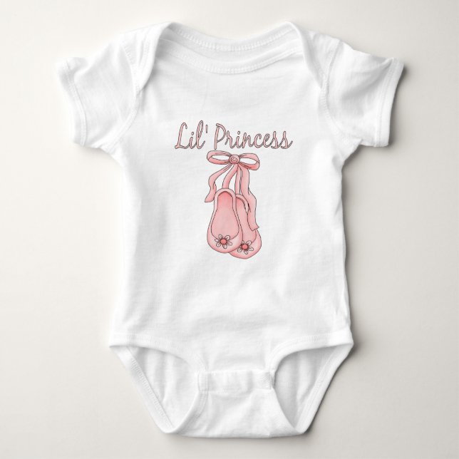 Lil' Princess Ballet Shoes   1 Baby Bodysuit (Front)