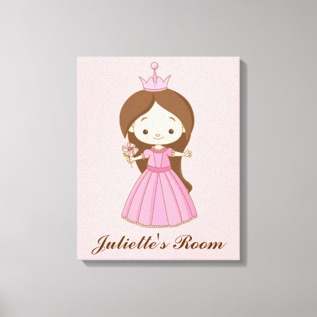 Li'l Princess Personalised Girls Room Canvas Print (Front)