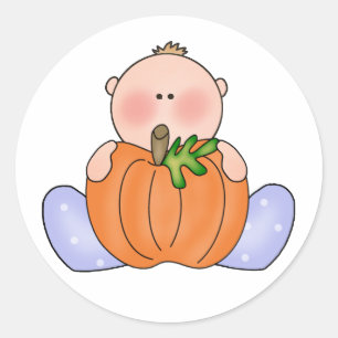 Lil Pumpkin Baby Boy Classic Round Sticker