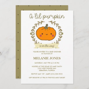'Lil Pumpkin Fall Halloween Baby Shower Invitation