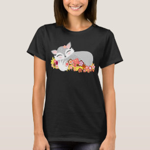 Lil Silver Foxie Cub - Cute Sleeping Baby Fox T-Shirt