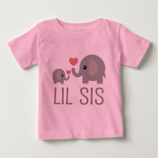 Lil Sis Elephant Gift Idea Baby T-Shirt