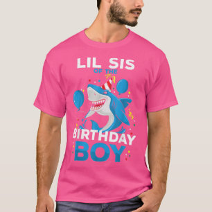 LIL SIS of The Birthday Boy Shark Ocean Matching F T-Shirt