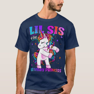 Lil Sis of the Birthday Princess Flossing Unicorn  T-Shirt
