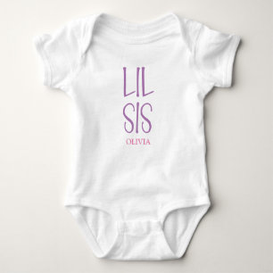 Lil Sis Sibling Name Baby Bodysuit