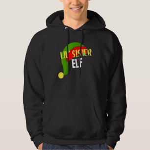 Lil Sister Elf Matching Family Group Christmas Par Hoodie