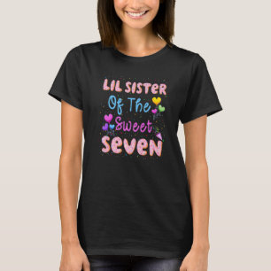 LIL Sister Of The Sweet Seven 7th Doughnut Birthda T-Shirt