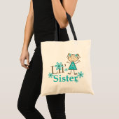 Lil Sister Stick Figure Girl Tote Bag (Front (Product))