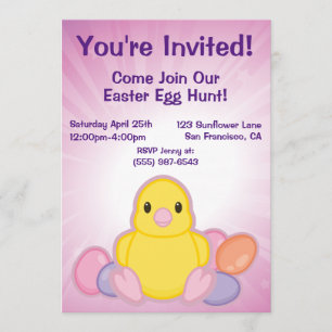 Lil Spring Chick Pattern Invitation