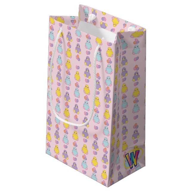 Lil Spring Chick Pattern Small Gift Bag (Back Angled)
