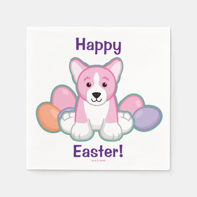 Lil Spring Corgi Pattern Napkin (Front)