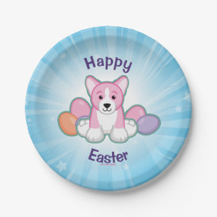 Lil Spring Corgi Pattern Paper Plate