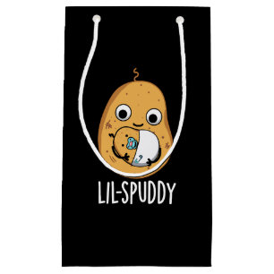 Lil Spuddy Funny Potato Pun Dark BG Small Gift Bag