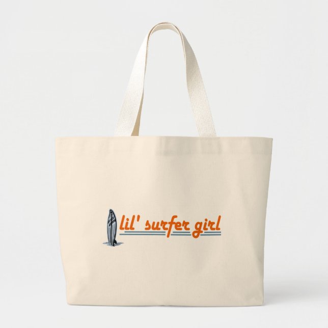 Lil Surfer Girl Large Tote Bag (Front)