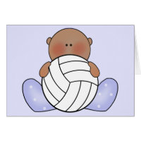 Lil Volleyball Baby Boy - Ethnic Blank Card