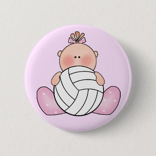 Lil Volleyball Girl 6 Cm Round Badge