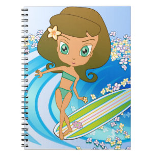 Lil' Wahine Wave Writer Spiral Notebook
