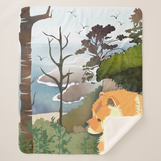 LIL WEATHER  Chow -Sherpa Blanket in 3 sizes (Front)