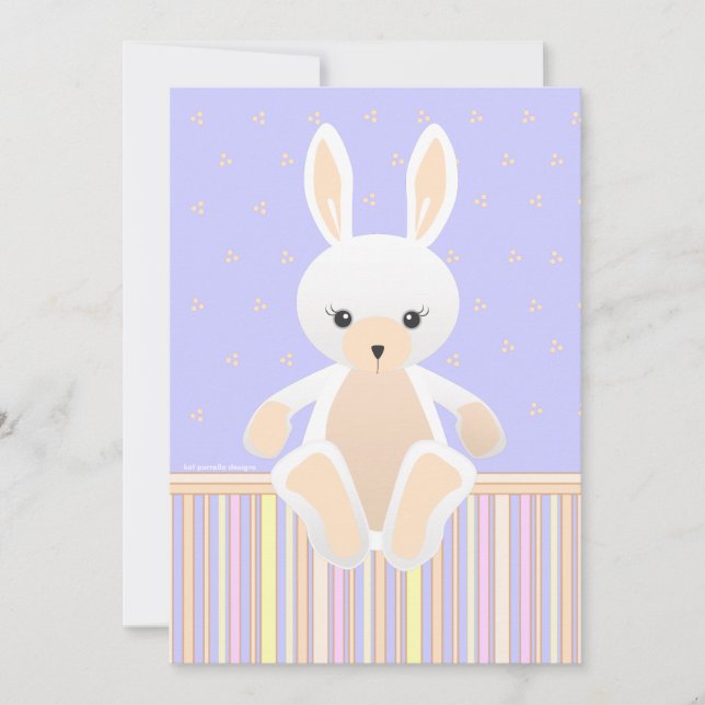 Lil White Bunny Baby Shower Invitation (Front)