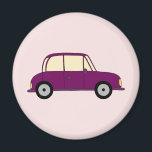 Lila Auto Magnet<br><div class="desc">Ein lilafarbenes Auto.</div>