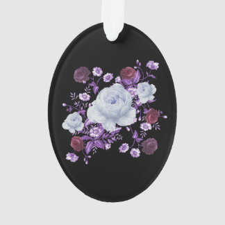 LILA FLOWERS,BLACK BACKGROUND ORNAMENT