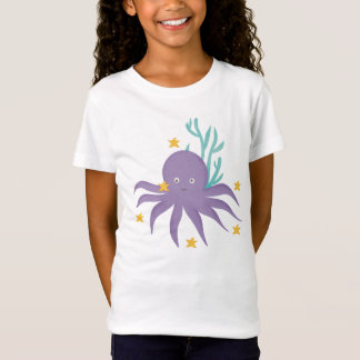 Lila Krake with starfish and underwater plant T-Shirt