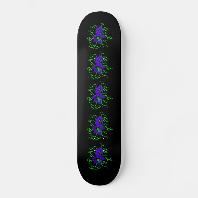 lila Lilie Blume Skateboard (Front)