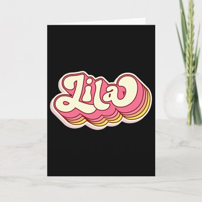 Lila Name Personalised First Name Surname  Card (Front)