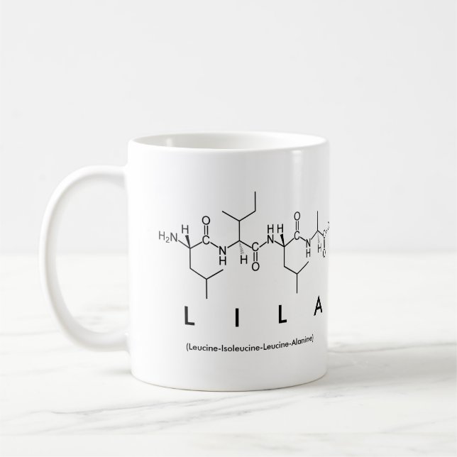 Lila peptide name mug (Left)