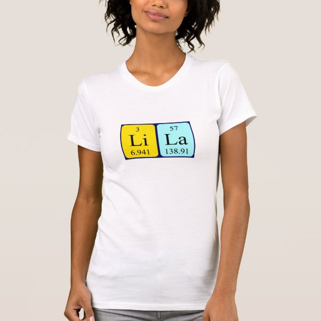 Lila periodic table name shirt (Front)
