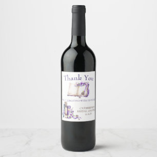 Lilac A New Chapter Begins Baby, Bridal Shower  Wine Label